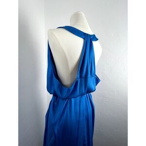 ANN TAYLOR Grecian-inspired Halter Maxi Dress in Electric Blue (Woman's: XXL)